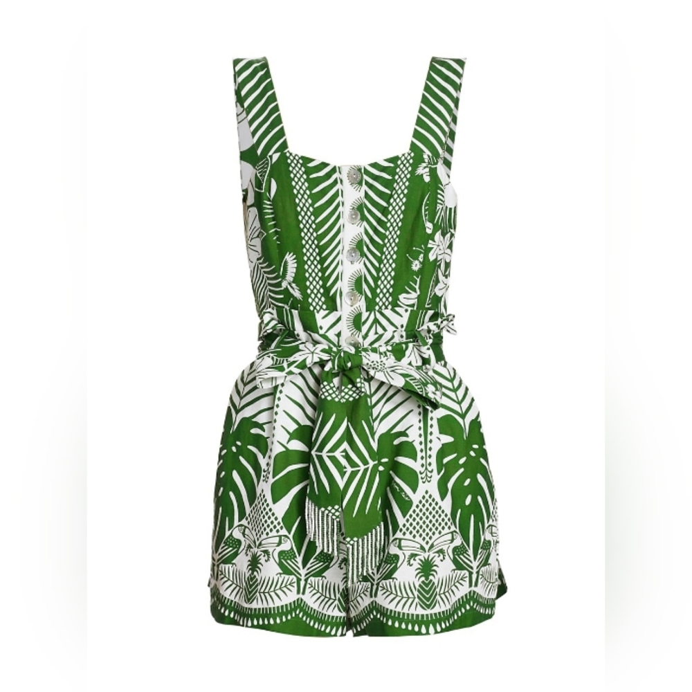 ‼️LAST ONE LEFT‼️FARM RIO MACAW ELEGANCE MIXED PALM ROMPER